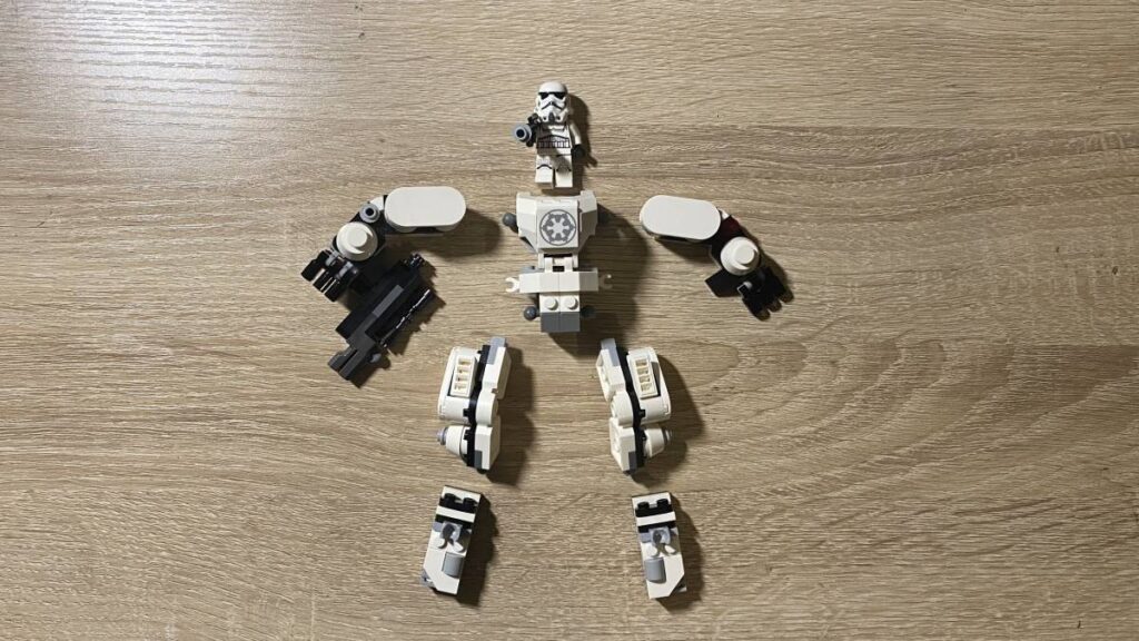 The deconstructured LEGO Stormtrooper Mech.