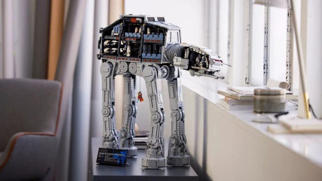 The 75313 AT-AT on a storage cabinet.